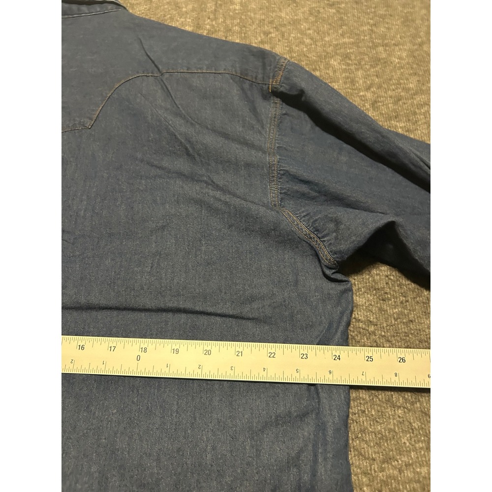 Rockmount Ranch Wear Men's Tru-West denim Snap Vintage Shirt Size L Made in USA - Picture 6 of 6